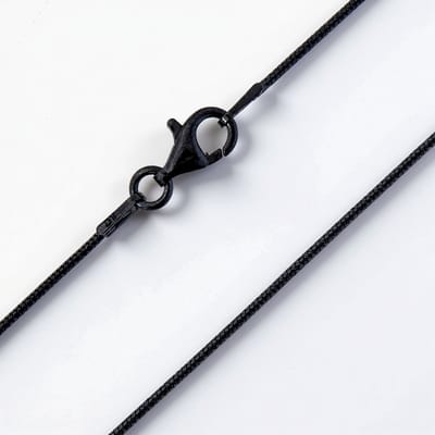 Cavill - Zwarte Slangenketting - 925 Sterling Zilver - 90 cm - Elegante Minimalistische Ketting met Karabijnsluiting - Dames Zilveren Ketting