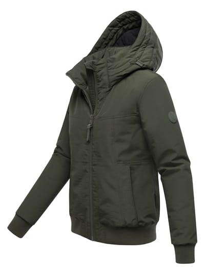 Marikoo dames winterjas Mooni 16 in bomberstijl met capuchon