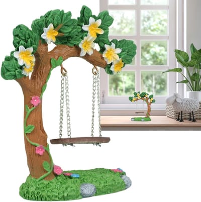 Miniatuur Schommel - Tuin Decoratie - Sprookjes Tuin - Gedetailleerd Hars Design - 16.9 x 6.9 cm - Meerdere Kleuren
