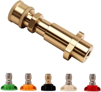 Hogedrukreiniger Adapter - Reinigingsaccessoire - Auto en Tuin - 5 Sproeiers - 4000 PSI - Zilver