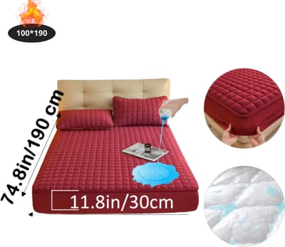 Nivard Waterdicht Hoeslaken - Beddengoed - Fitted Sheet - Bed - Rood 100 x 190
