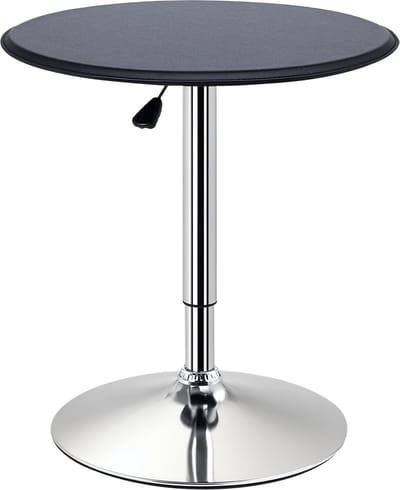 HOMCOM-Bartisch-Chromstahl, Holzwerkstoff, Kunstlederbezug-63L x 63B x 67-93H cm-Schwarz