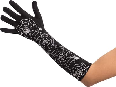 Carnival Toys Handschoenen Spinnenweb 38 Cm Polyester Zwart