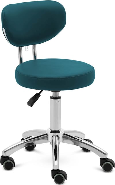 Kruk met rugleuning - 46 - 60 cm - 150 kg - turkoois - physa
