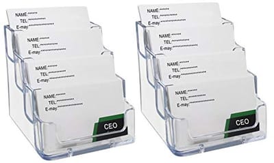 Transparante 4-Tier Visitekaarthouder - Acryl Card Display voor Ondersteuning van Kaarten