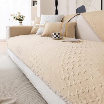 Nieuw Qianniao Grid Ice Zijde Sofa Kussen Effen Kleur Vier Seizoenen Universeel Sofa Kussen Woonkamer Zomer Antislip Sofa Hoes 70x70cm 1pcs