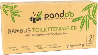 100% Bamboe Toiletpapier - Plasticvrij en Houtvrij, 3-laags en Extra Zacht - 12 Rollen à 200 Vellen