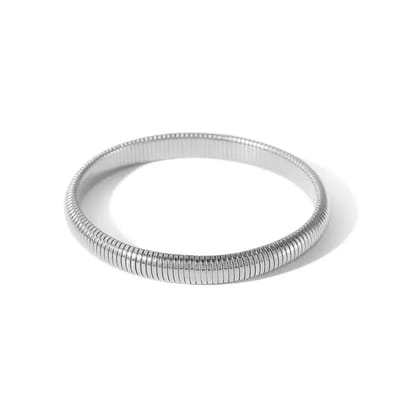 WeLoveSilver - zilverkleurige armband - chirurgisch staal - streepjes - 20 cm