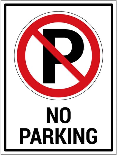 No parking bord met tekst | gecoat dibond materiaal | 20 x 15 cm