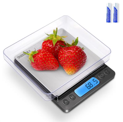 Cuisimax Keukenweegschaal Digitaal met 2 Schalen - 0.1 Gram nauwkeurig - Tarra functie - Precisie weegschaal Keuken