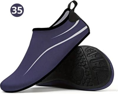Bovista Waterschoenen Voor Kinderen & Volwassenen - Aqua Shoes - Aquaschoenen - Afzwemschoenen - Zwemles Schoenen - Marineblauw - Maat 35