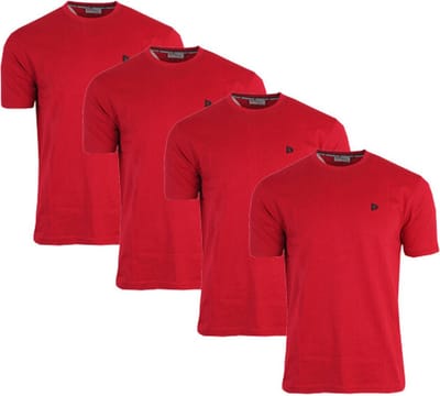 4-Pack Donnay - T-shirt (Vince) - Sportshirt - Heren - Berry-red (040) - maat M