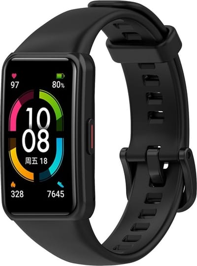 KELERINO. Siliconen bandje geschikt voor Huawei Band 6 - Zwart