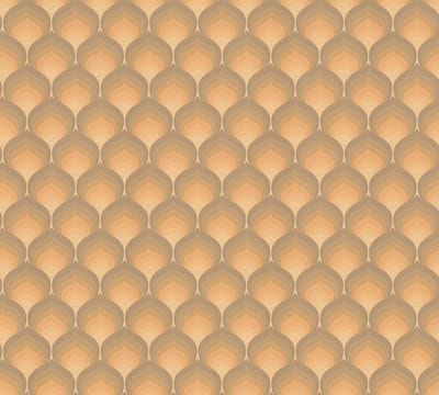 RETRO BEHANG | Grafisch - bruin geel oranje - A.S. Création Retro Chic