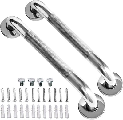 QTTVBTNA - Wandbeugel - Extra Grip - RVS - Antislip Handgrepen - voor Badkamer, Douche en Toilet - Toiletbeugel - Badgreep - Douchegreep - 30 cm - Zilver