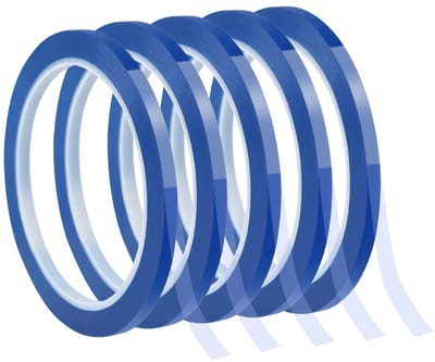 SnelShoppen - 5 Rollen Hittebestendige Lijmtape 10mm x 33m | Blauwe Sublimatie Tape Zonder Resten voor Plotter en Elektronische Circuitborden tot 230°