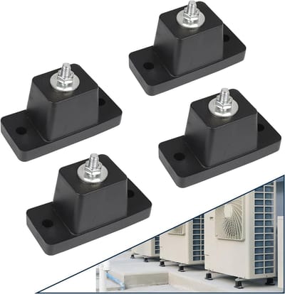 Anti-vibratie pads - Schokdempers Condensor - Airco Stabiliseren - Verhoogde Condensor - 4 stuks - Zwart