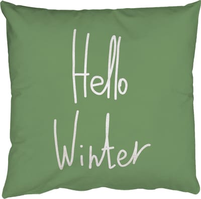 Sierkussens - Kussentjes Woonkamer - 50x50 cm - Quotes - Hello winter - Groen - Kerstmis - December