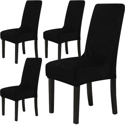 Unyqoos ® Set van 4 Luxe Fluwelen Stoelhoezen voor Diverse Gelegenheden en Stoeltypes