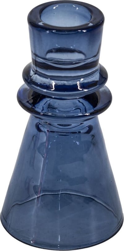 Glazen kaarsenstandaard blauw