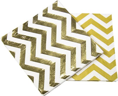 Folat - Servetten - zigzag Goud (20stuks)