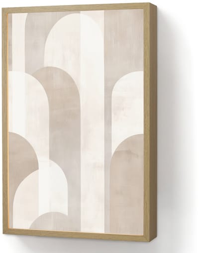 Wandlamp 40x60 cm - Oplaadbaar - Abstracte bogen - Modern - Beige - Wandlampen binnen woonkamer - Slaapkamer lamp - Decoratieve nachtlamp - Vloerlamp draadloos