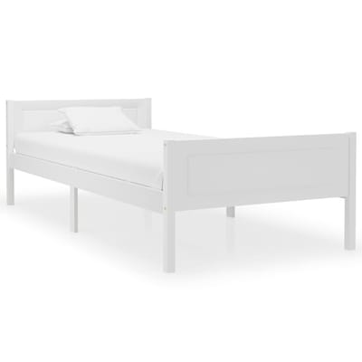 vidaXL - Bedframe - massief - grenenhout - wit - 100x200 - cm