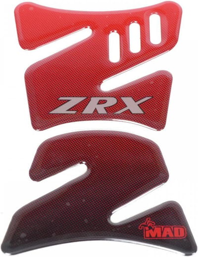 rode zelfklevende tankbeschermer mad voor kawasaki zrx motorfiets nieuw