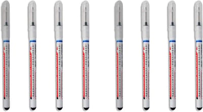 Zwarte Permanente Markers met Extra Lange Punt 0.7-1mm - Set van 8 Stuks voor Creatief Gebruik en Schrijven