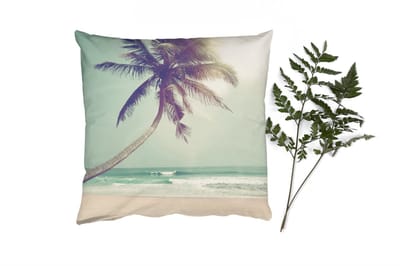 Sierkussens - Kussentjes Woonkamer - 40x40 cm - Retro - Palmboom - Zon - Zomer