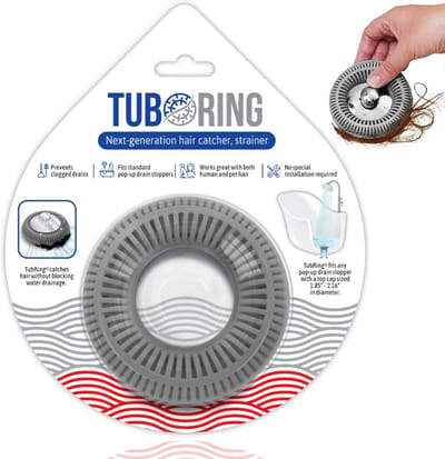 Afvoer Haar Vanger - Douche Gootsteen Stopper - Badkamer Reinigen - Duurzaam Siliconen Materiaal - 375 Inch Diameter - Grijs