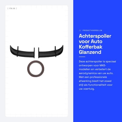 Dailygoods- Kofferbakspoiler AK-stijl - ABS Achterspoiler - Aerodynamische Stabiliteit - Verbeterde Snelheid - Sportieve Uiterlijk - Professionele Montage