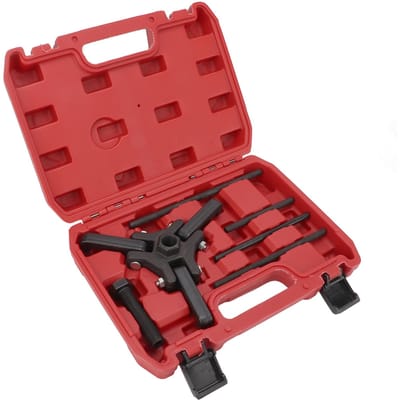 Kit de 6 extracteurs de poulie d'amortisseur harmonique Acier au carbone Finition oxyde noir Outils de réparation d'équilibreur red