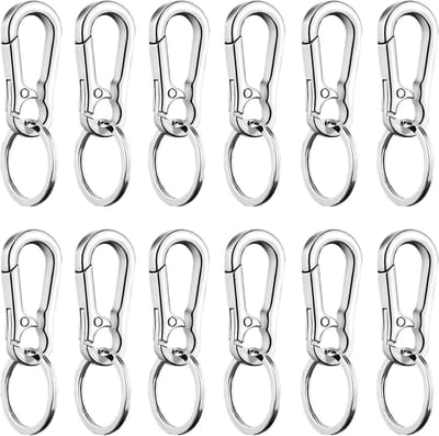 Set van 12 Multifunctionele Carabiners - Sleutelhaken voor Sleutels, Outdoor, en Campinggebruik