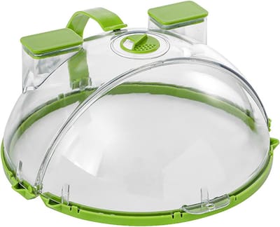 Magnetron Stoom Cover - Intrekbaar Deksel - Voedsel Verwarmen - Water Injectie Functie - 27 cm Breed - Groen