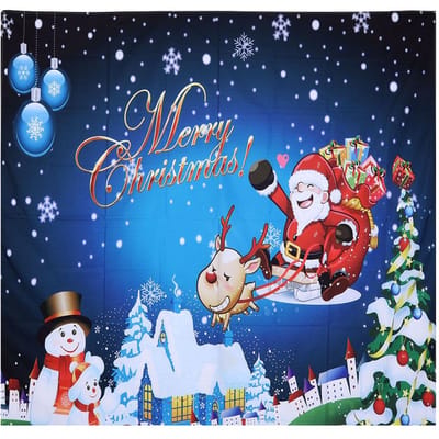 Huishouddecoratie Wandtapijt Kerstman Patroon Wandhanger Deken Tapijt 150x150cm blue