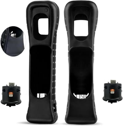 Compatibele Motion Plus Adapters voor Wii Remotes - 2 Stuks met Siliconen Beschermhoezen en Versneller Accessoires