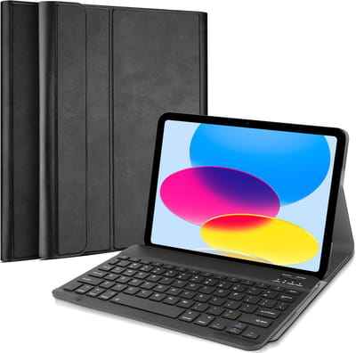 Cazy hoes met Toetsenbord QWERTY - geschikt voor iPad 2025 (11th Gen) / iPad 2022 (10th Gen) - Zwart