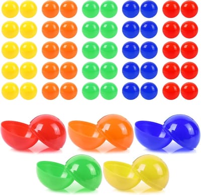 50 stuks 3 cm vulbare ballen, loterijballen, plastic bingoballen, holle ballen zonder nummer, voor feestspellen, doe-het-zelfprojecten, 5 kleuren
