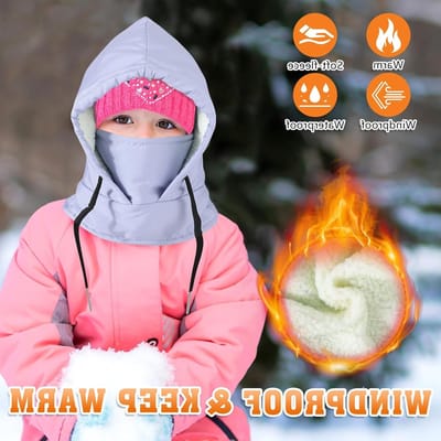 Thermische Balaclava voor Kinderen - Waterdichte Fleece Ski Masker met Windbescherming, Verstelbare Hoed en Gezichtsbedekking voor Snowboarden en Wandelen in de Winter