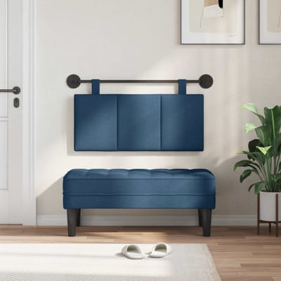 vidaXL - Hangend - hoofdbord - Blauw - Stof