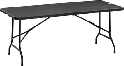 Tuintafel voor 6 personen - Tafel - Tuinmeubelen - Opvouwbaar - Donkergrijs - 180 x 75,5 x 73 cm