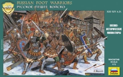 Zvezda Modelbouwpakket Militaire voertuigen - 8062 Russian Foot Warriors - XIII-XIV centuries AD Plastic - 1:72 - Modelbouw