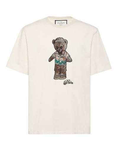 Crystal Round Neck T-Shirt Teddy Bear