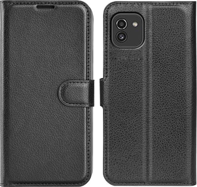 Coverup Hoesje - Geschikt voor Samsung Galaxy A03 Hoesje - Coverup Book Case - Zwart