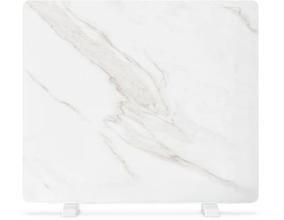 Klarstein infraroodpaneelverwarming 420 W – aan de muur of vrijstaand te gebruiken, slimme app en afstandsbediening, marmeren design, thermostaat, timer, kinderslot, IP43, voor ruimtes van 8 m², wit