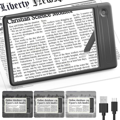 Unyqoos® Handig vergrootglas met verlichting en standaard voor comfortabel lezen