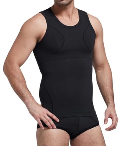 Naadloze Bamboo Houthaard Compressie Vest voor Mannen - Slanker Lichaam Shaper Onderhemd