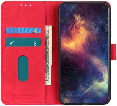 KHAZNEH Motorola Edge 40 5G Hoesje Retro Wallet Book Case Rood