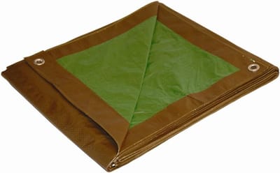Omkeerbare Poly Tarp 6 x 8 Voet Bruin Groen Waterdicht Zeil
